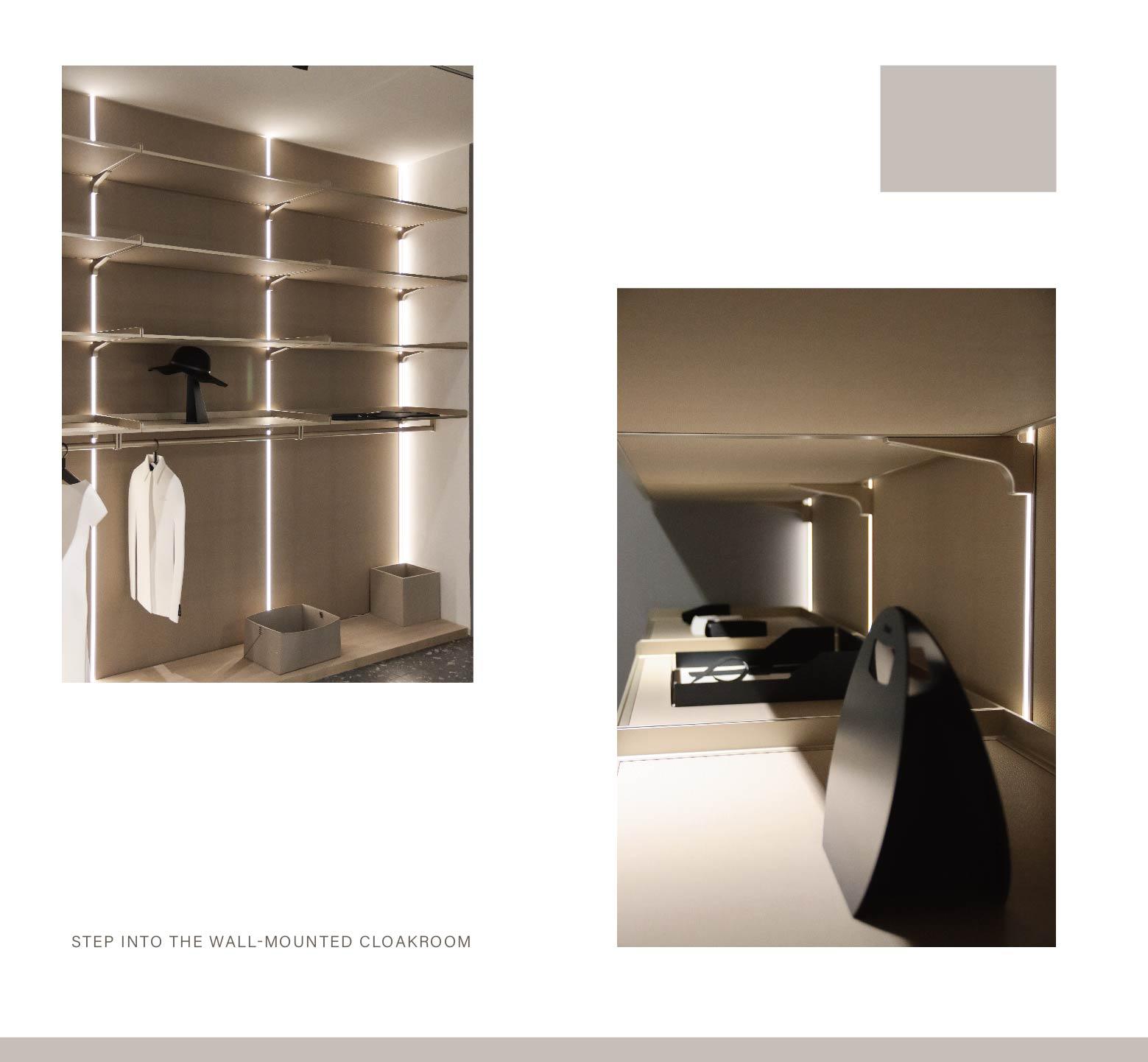 Modern custom walk-in wall hanging cloakroom bookcase wardrobe system Bedroom open wardrobe design